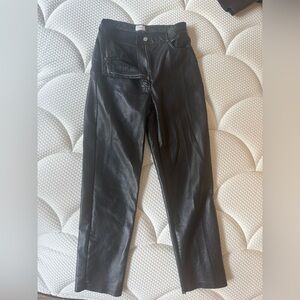 Aritzia Black Leather Melina Pant